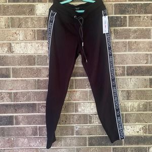 Calvin Klein Leggings Monogram Side Panel Drawstring Waist NWT Size XS